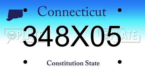 348X05 Connecticut License Plate