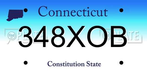 348XOB Connecticut License Plate