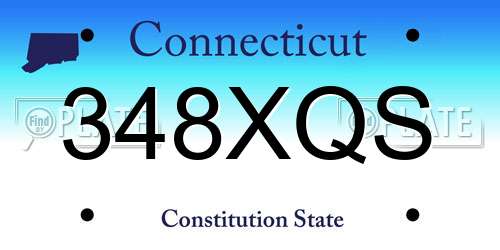 348XQS Connecticut License Plate