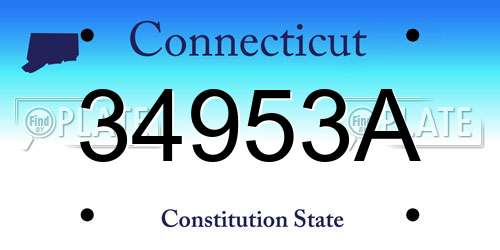 34953A Connecticut License Plate