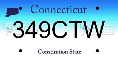 349CTW Connecticut License Plate