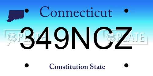 349NCZ Connecticut License Plate