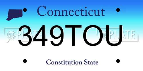 349TOU Connecticut License Plate