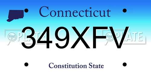 349XFV Connecticut License Plate