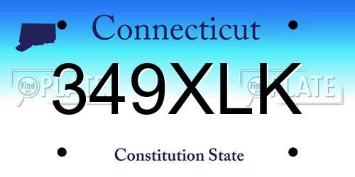 349XLK Connecticut License Plate