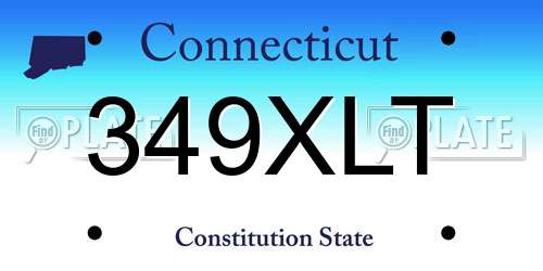 349XLT Connecticut License Plate