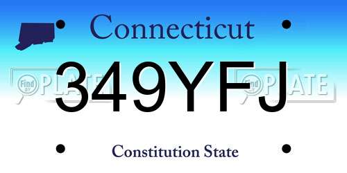 349YFJ Connecticut License Plate