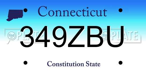 349ZBU Connecticut License Plate