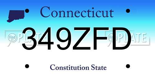 349ZFD Connecticut License Plate