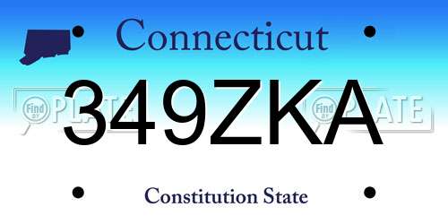 349ZKA Connecticut License Plate