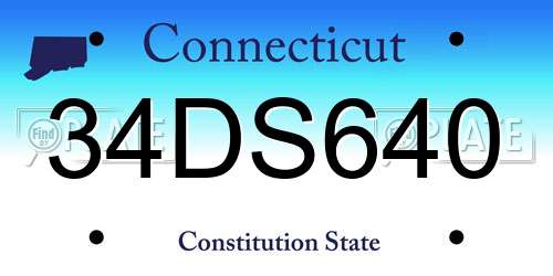 34DS640 Connecticut License Plate