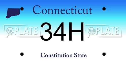 34H Connecticut License Plate