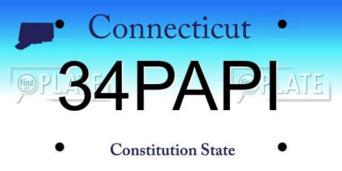 34PAPI Connecticut License Plate