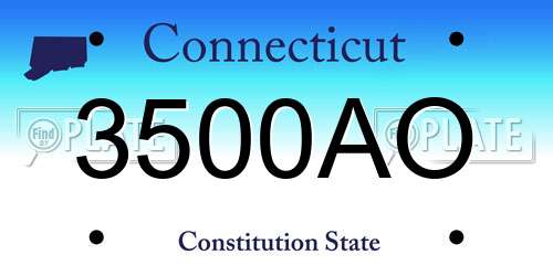 3500AO Connecticut License Plate