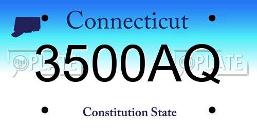 3500AQ Connecticut License Plate
