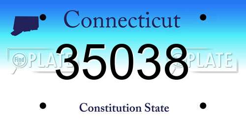 35038 Connecticut License Plate