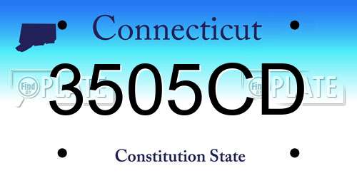 3505CD Connecticut License Plate