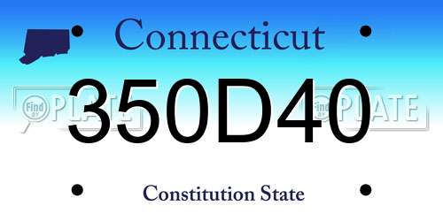 350D40 Connecticut License Plate