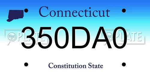 350DA0 Connecticut License Plate