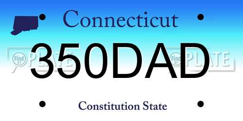 350DAD Connecticut License Plate
