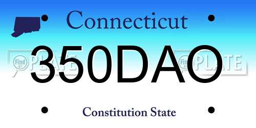 350DAO Connecticut License Plate