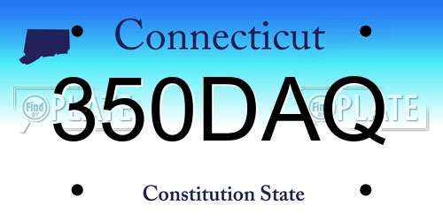 350DAQ Connecticut License Plate