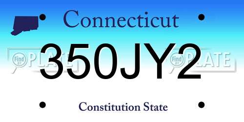 350JY2 Connecticut License Plate
