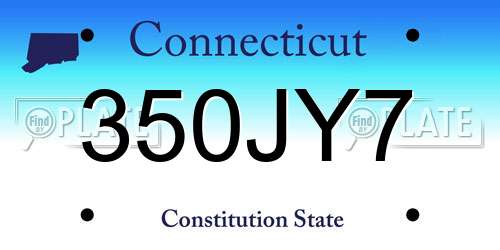 350JY7 Connecticut License Plate