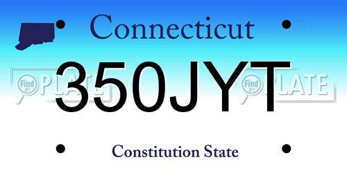 350JYT Connecticut License Plate