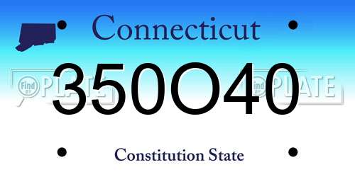 350O40 Connecticut License Plate