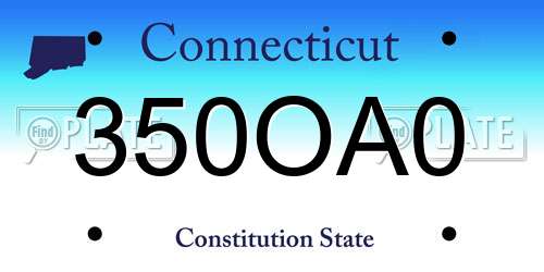 350OA0 Connecticut License Plate