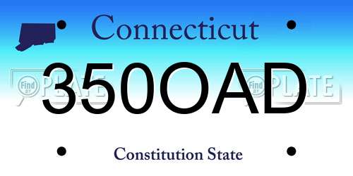 350OAD Connecticut License Plate