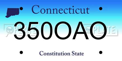 350OAO Connecticut License Plate