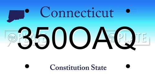 350OAQ Connecticut License Plate