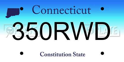 350RWD Connecticut License Plate