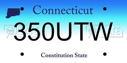 350UTW Connecticut License Plate