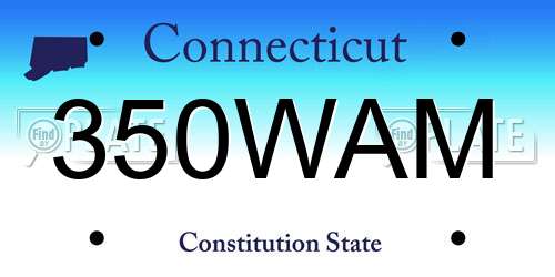 350WAM Connecticut License Plate