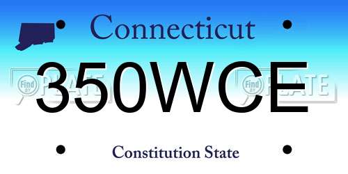 350WCE Connecticut License Plate