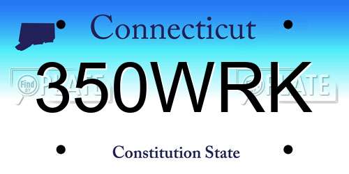 350WRK Connecticut License Plate