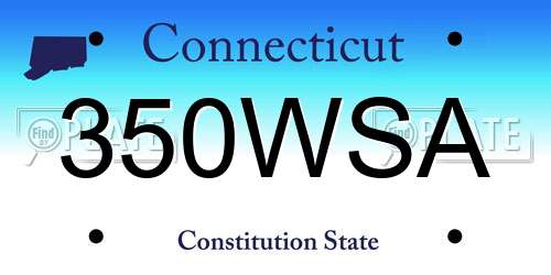 350WSA Connecticut License Plate
