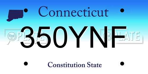 350YNF Connecticut License Plate
