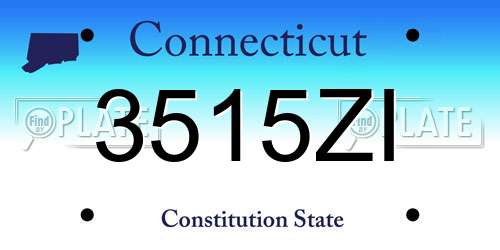 3515ZI Connecticut License Plate