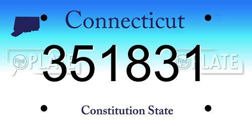 351831 Connecticut License Plate