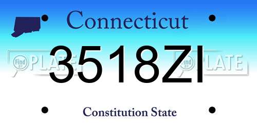 3518ZI Connecticut License Plate