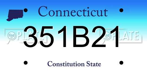 351B21 Connecticut License Plate