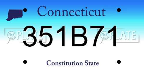 351B71 Connecticut License Plate
