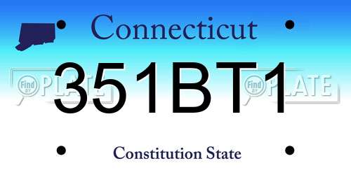 351BT1 Connecticut License Plate