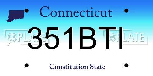 351BTI Connecticut License Plate