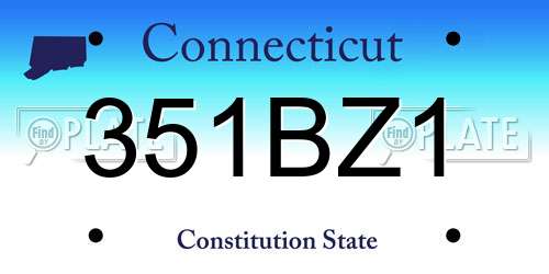 351BZ1 Connecticut License Plate