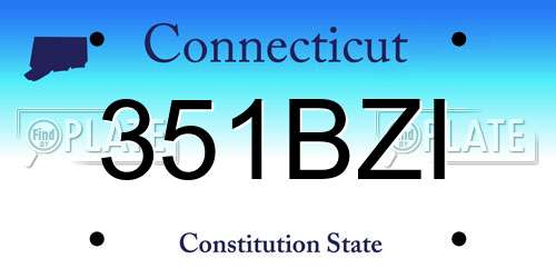 351BZI Connecticut License Plate